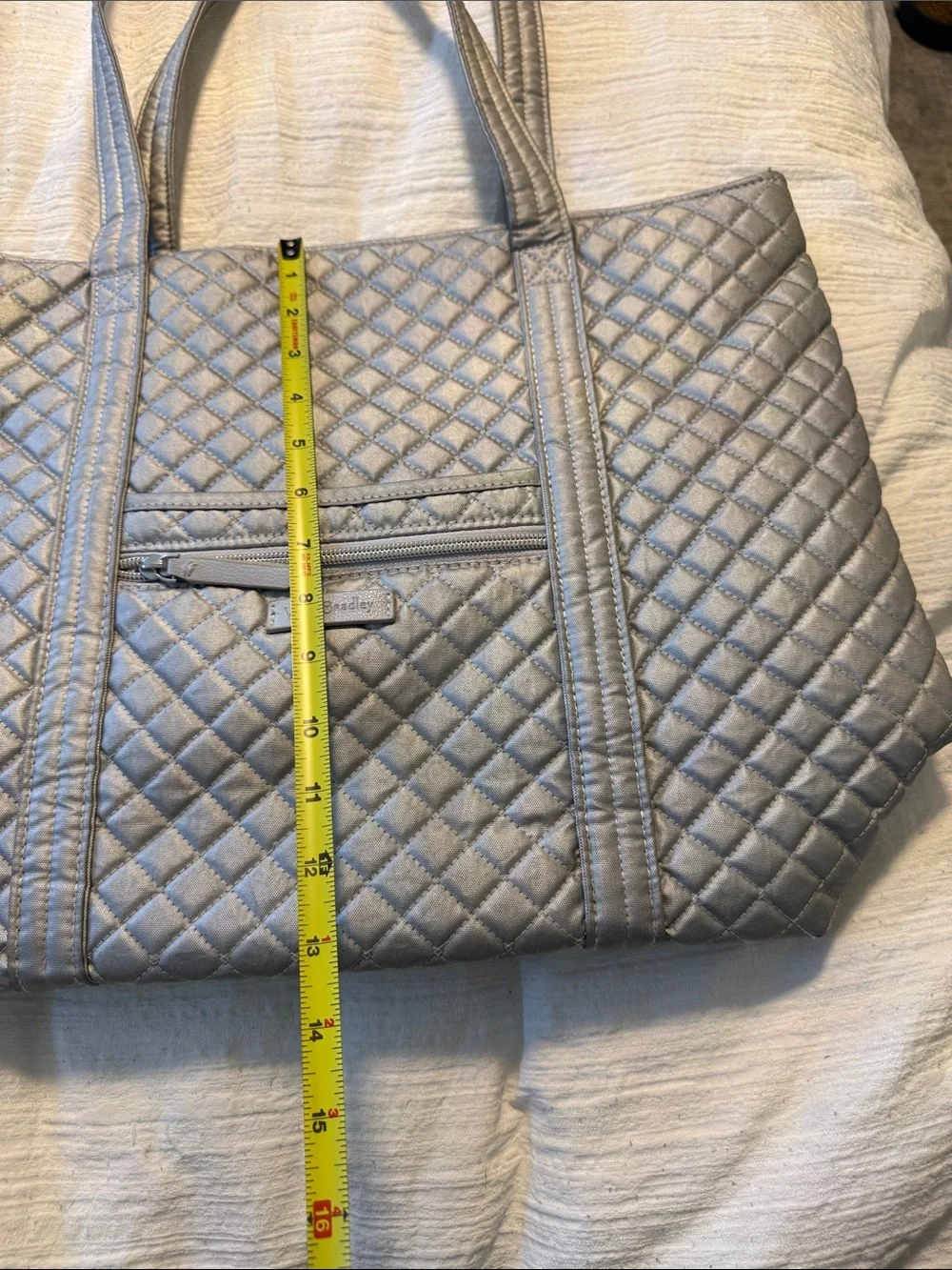 Vera Bradley Quilted Silver Tote